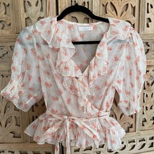 Doen cotton wrap top, floral print